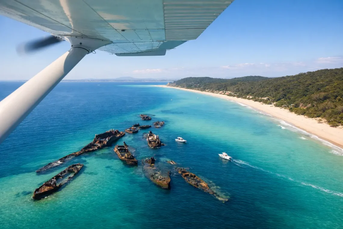Top Tangalooma Wrecks Flyovers From Brisbane